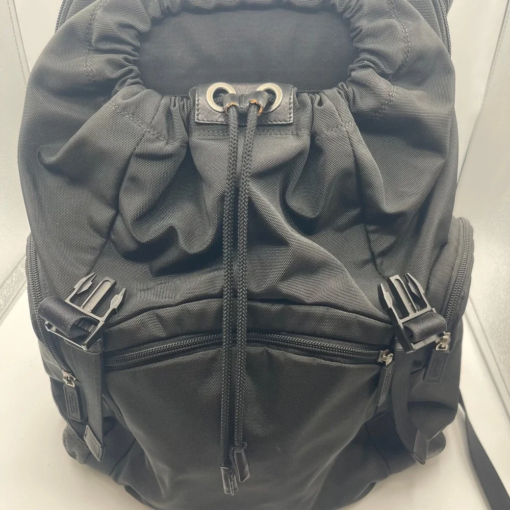 Coach Voyager Black Nylon Leather Trim Backpack Rucksack Travel Laptop Bag Gorp